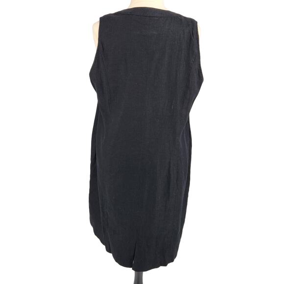 SALE Lane Bryant Linen Blend Sleeveless Button Front Dress with Tuxedo Ruffle - Picture 4 of 5